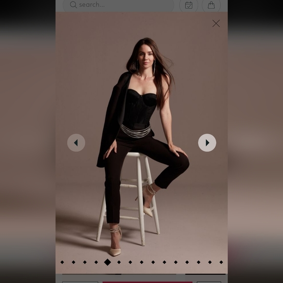 SuitShop Satin Waist Band Tuxedo Black Pants - Picture 7 of 10